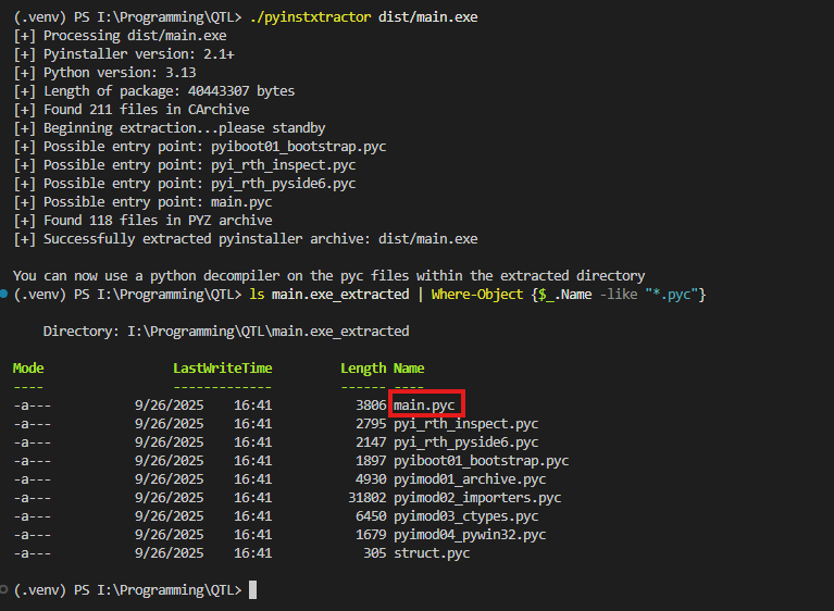 Bytecode exposed after unpacking PyInstaller