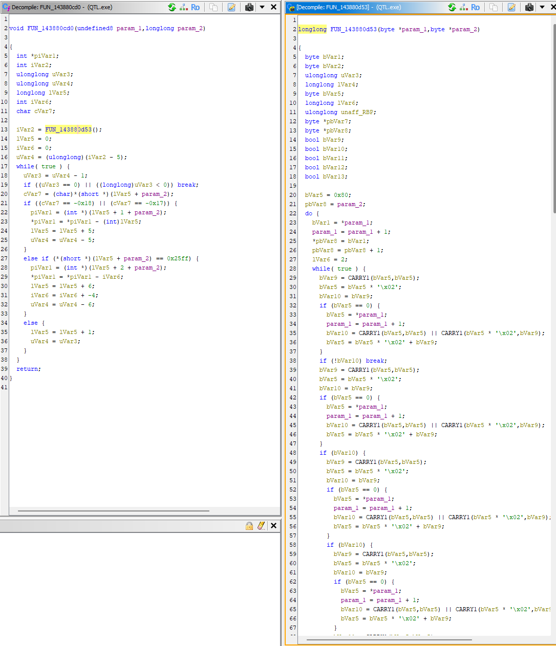Analyzing with Ghidra after encryption